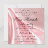 ピンクブラックスウィート16マスカレードパーティー 招待状 (裏面)