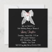 ピンクブラックスウィート16誕生日パーティー 招待状 (裏面)