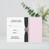 ピンクブラックスウィート16誕生日パーティーRSVP 出欠カード (スタンド正面)