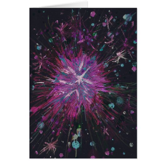 ピンクブラックスターバスト抽象芸術アートアクリル絵画ズ (正面)