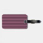 ピンクブラックストライプグリッターカスタムラゲッジタグ ラゲッジタグ (裏面横)