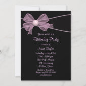 ピンクブラックスワールズバースデーパーティー 招待状 (裏面)