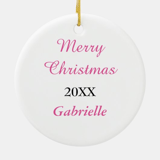 ピンクブラックダンサーパーソナライズされたクリスマス セラミックオーナメント (裏面)