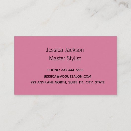 ピンクブラックチータアニマルプリント 名刺 (裏面)