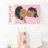 ピンクブラックツチュパールエスニックガールベビーシャワー 横断幕 (インサイチュ)