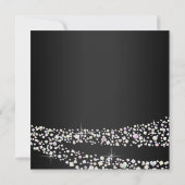 ピンクブラックティアラベビーガールプリンセスベビーシャワー 招待状 (裏面)