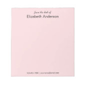 ピンクブラックネーム電淡い色の話電子メールのデスクから ノートパッド (正面)