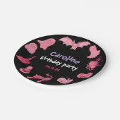 ピンクブラックハロウィーン誕生日パーティー紙プレート ペーパープレート (アングル)