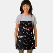 ピンクブラックハートスターズダイヤモンド名 エプロン (インサイチュ)