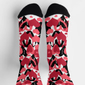 ピンクブラックハートソックス ソックス (上部)