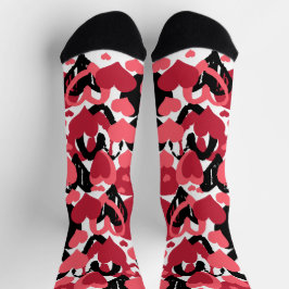 ピンクブラックハートソックス ソックス