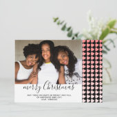 ピンクブラックハートメリークリスマスフォトカード (スタンド正面)