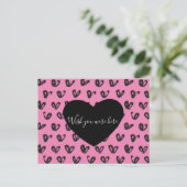 ピンクブラックハート ポストカード (スタンド正面)