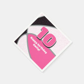 ピンクブラックバスケットボールガールズスポーツお祝い スタンダードカクテルナプキン (角)