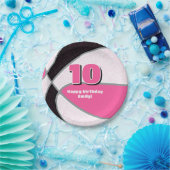 ピンクブラックバスケットボールガールズスポーツパーティー ペーパープレート (パーティー)