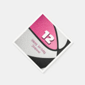 ピンクブラックバスケットボールガールズバースデースポーツパーティー スタンダードカクテルナプキン (角)