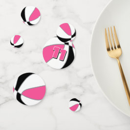 ピンクブラックバスケットボールパーティーデカール コンフェッティ