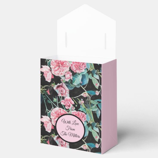 ピンクブラックバラ結婚フローラのケーキの愛用ボックス フェイバーボックス (オープン)