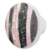 ピンクブラックバラ金ゴールドモダングリッター セラミックノブ (右)