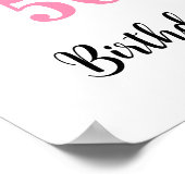 ピンクブラックバースデーパカスタムーティー20x30 ポスター (角)