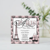 ピンクブラックパリスウィート16バースデーパーティー 招待状 (スタンド正面)