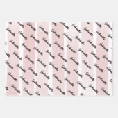 ピンクブラックパーソナライズされたカスタム時代 ラッピングペーパーシート (正面2)