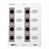 ピンクブラックヒョウアニマルプリントウィズモノグラム ラベル (フルシート)