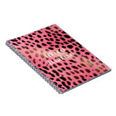 ピンクブラックヒョウ印刷抽象芸術 ノートブック (右側)