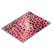 ピンクブラックヒョウ印刷抽象芸術 ノートブック (左側)