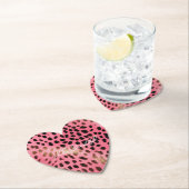 ピンクブラックヒョウ印刷抽象芸術 ペーパーコースター (インサイチュ)