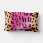 ピンクブラックヒョウ印刷抽象芸術 ランバークッション (裏面)
