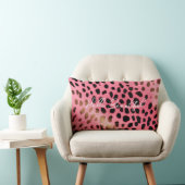 ピンクブラックヒョウ印刷抽象芸術 ランバークッション (椅子)