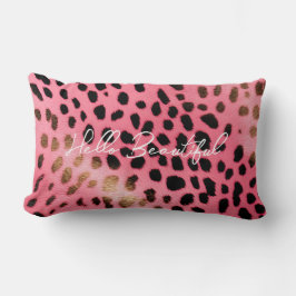 ピンクブラックヒョウ印刷抽象芸術 ランバークッション