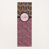 ピンクブラックヒョウ柄とピンク金ゴールドシダ ヨガマット (正面)
