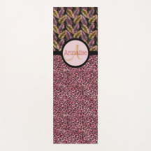 ピンクブラックヒョウ柄とピンク金ゴールドシダ