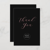 ピンクブラックビジネスロゴスクリプト エンクロージャーカード (正面/裏面)