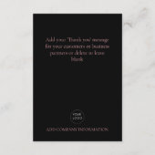 ピンクブラックビジネスロゴスクリプト エンクロージャーカード (裏面)