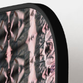 ピンクブラックフェイク銅メタリックピックボールパドル ピックルボールラケット (左詳細)