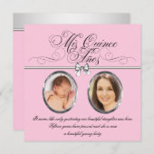 ピンクブラックフォトキンセアニェラ 招待状 (正面/裏面)