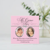 ピンクブラックフォトキンセアニェラ 招待状 (スタンド正面)