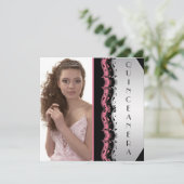 ピンクブラックフォトキンセアニェラ 招待状 (スタンド正面)