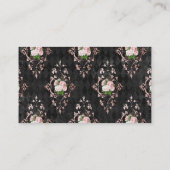 ピンクブラックフローラエレガントセミグロス事業 名刺 (裏面)