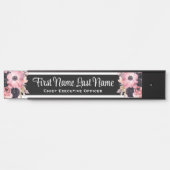 ピンクブラックフローラオフィスドアシンボルや象徴名プレート サインプレート (正面)