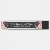 ピンクブラックフローラオフィスドアシンボルや象徴名プレート サインプレート (正面)