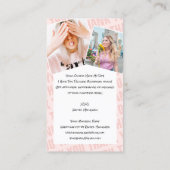 ピンクブラックブラシストロークキス写真順ありがとう 名刺 (裏面)