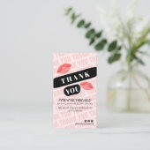 ピンクブラックブラシストロークキス写真順ありがとう 名刺 (スタンド正面)