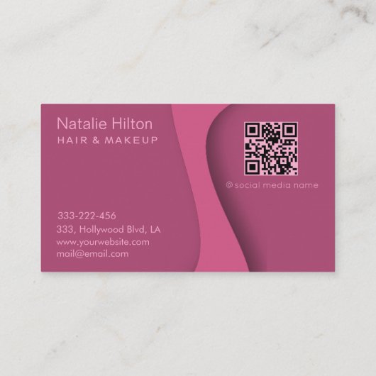 ピンクブラックプロフェッショナルシンプルモノグラム 名刺 (裏面)