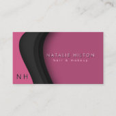 ピンクブラックプロフェッショナルシンプルモノグラム 名刺 (正面)