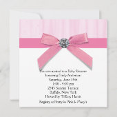 ピンクブラックベビーガールシャワー 招待状 (裏面)
