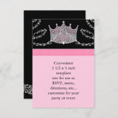 ピンクブラックベビーガールプリンセスベビーシャワーRSVP 出欠カード (正面/裏面)